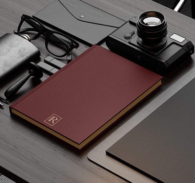 photo d'un stylo avec le logo de la marque reverse, papeterie élégante et moderne